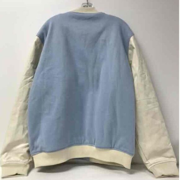 BoohooMAN Blue & White Varsity Bomber Jacket 2XL NWT - Picture 2 of 7